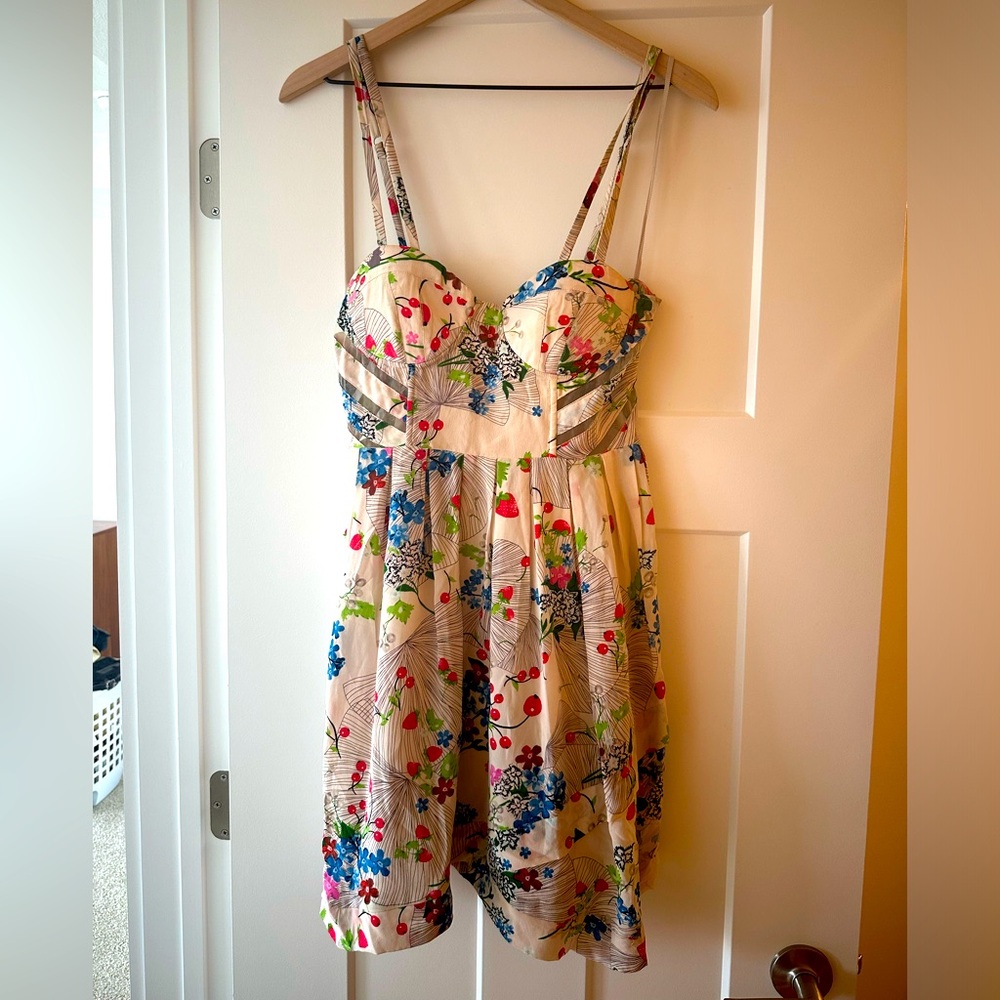 Leifsdottir Silk Summer Strawberry Cherry Dress